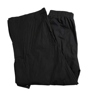 Princess Polly Womens 6 Black Elastic Pull On Wide Leg Cropped Cargo‎ Pants